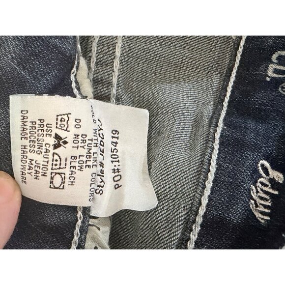 Cowgirl Tuff Co. Womens Bootcut Jeans W28 L33 Edgy Style Stretch Dark Wash Blue - Picture 8 of 14